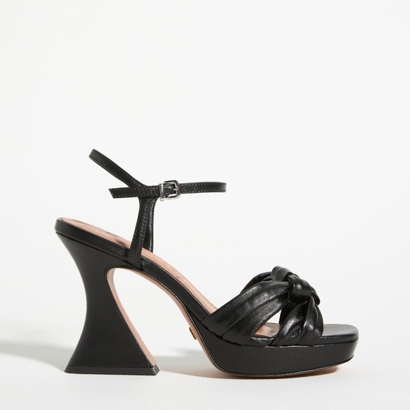 NWT Anthropologie Vicenza Black Knotted Platform Heels  41 - Picture 1 of 5